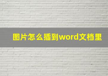 图片怎么插到word文档里