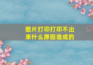 图片打印打印不出来什么原因造成的