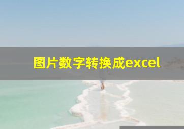 图片数字转换成excel