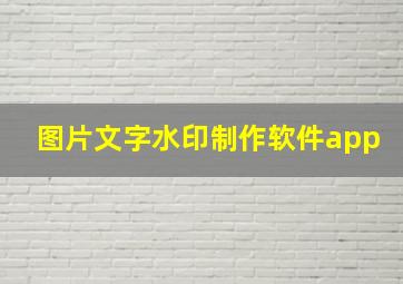 图片文字水印制作软件app