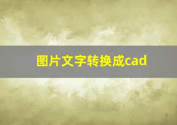 图片文字转换成cad