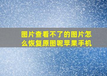 图片查看不了的图片怎么恢复原图呢苹果手机