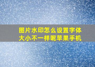 图片水印怎么设置字体大小不一样呢苹果手机