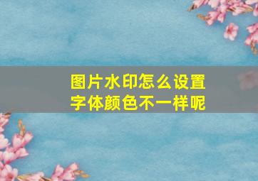 图片水印怎么设置字体颜色不一样呢