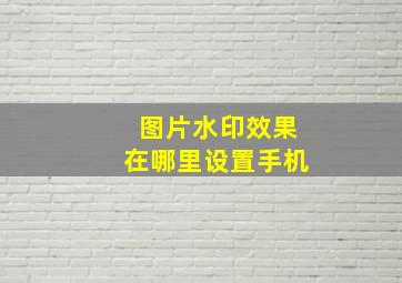 图片水印效果在哪里设置手机