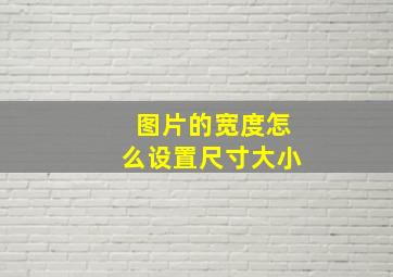 图片的宽度怎么设置尺寸大小