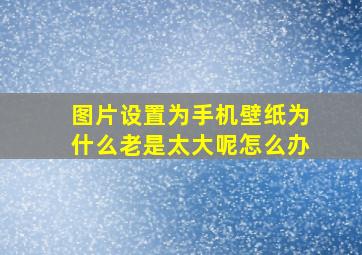 图片设置为手机壁纸为什么老是太大呢怎么办