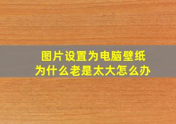 图片设置为电脑壁纸为什么老是太大怎么办