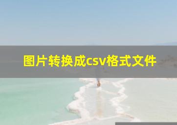 图片转换成csv格式文件