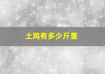 土鸡有多少斤重