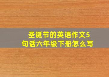 圣诞节的英语作文5句话六年级下册怎么写