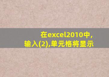 在excel2010中,输入(2),单元格将显示