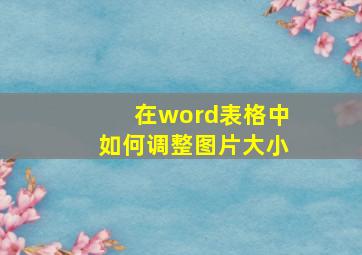 在word表格中如何调整图片大小