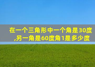 在一个三角形中一个角是30度,另一角是60度角1是多少度