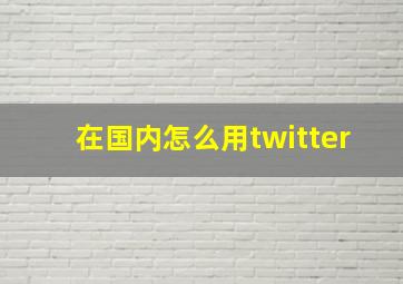 在国内怎么用twitter