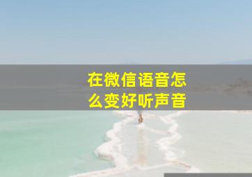 在微信语音怎么变好听声音