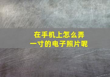 在手机上怎么弄一寸的电子照片呢