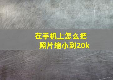 在手机上怎么把照片缩小到20k