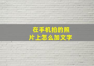 在手机拍的照片上怎么加文字