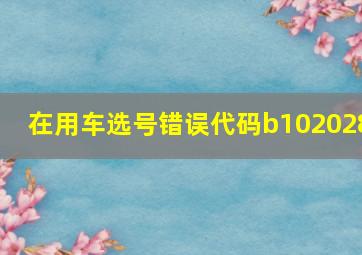 在用车选号错误代码b102028