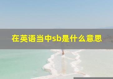 在英语当中sb是什么意思