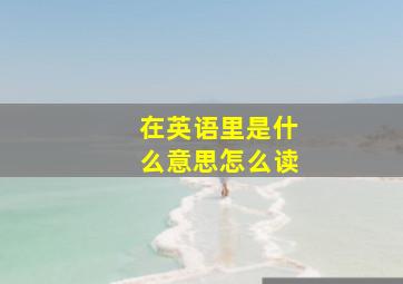 在英语里是什么意思怎么读