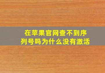 在苹果官网查不到序列号吗为什么没有激活