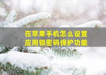 在苹果手机怎么设置应用锁密码保护功能