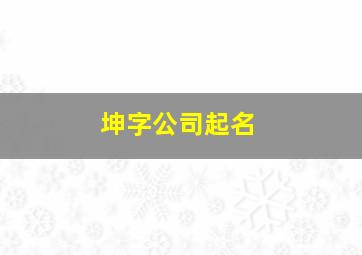 坤字公司起名