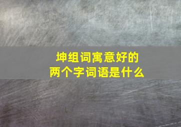 坤组词寓意好的两个字词语是什么