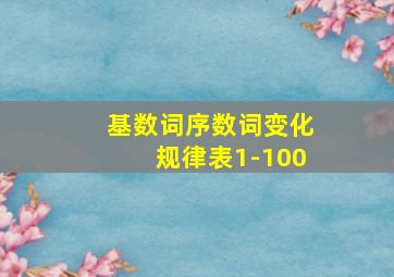 基数词序数词变化规律表1-100