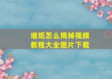 墙纸怎么揭掉视频教程大全图片下载