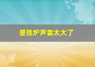 壁挂炉声音太大了