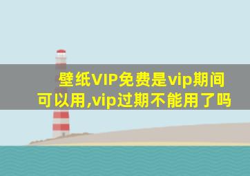 壁纸VIP免费是vip期间可以用,vip过期不能用了吗