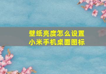 壁纸亮度怎么设置小米手机桌面图标