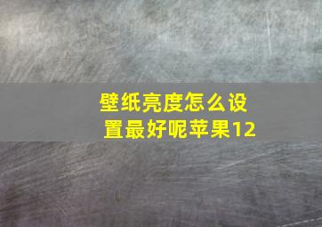 壁纸亮度怎么设置最好呢苹果12