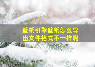 壁纸引擎壁纸怎么导出文件格式不一样呢