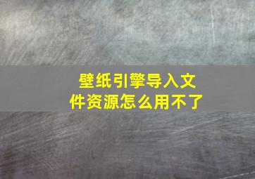 壁纸引擎导入文件资源怎么用不了