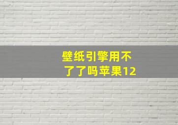 壁纸引擎用不了了吗苹果12