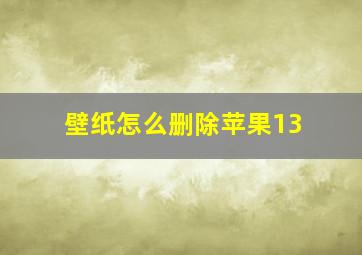 壁纸怎么删除苹果13