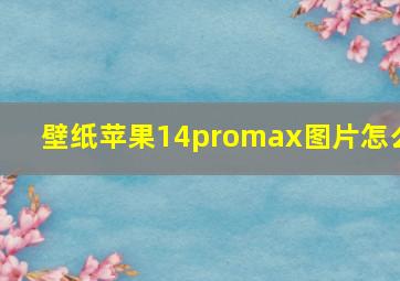 壁纸苹果14promax图片怎么