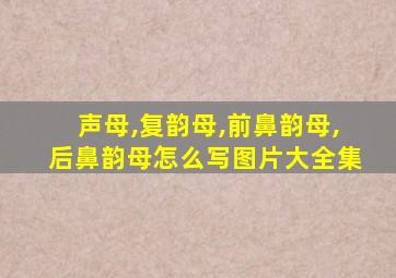 声母,复韵母,前鼻韵母,后鼻韵母怎么写图片大全集