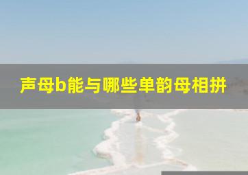 声母b能与哪些单韵母相拼