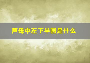 声母中左下半圆是什么