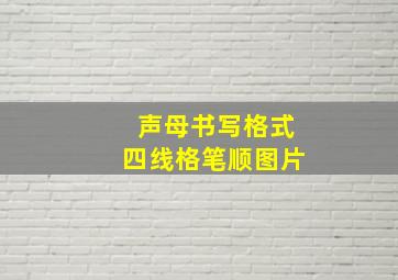 声母书写格式四线格笔顺图片