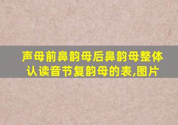 声母前鼻韵母后鼻韵母整体认读音节复韵母的表,图片