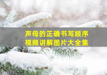 声母的正确书写顺序视频讲解图片大全集