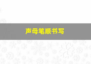 声母笔顺书写