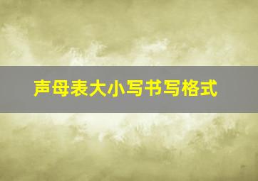 声母表大小写书写格式