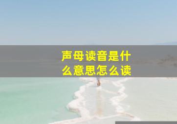 声母读音是什么意思怎么读